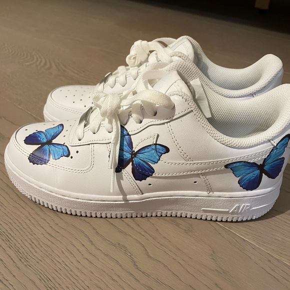 Nike AF1 Custom Blue Butterfly - Picture 3 of 12